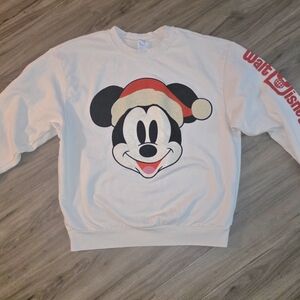 Disney White Mickey Mouse Holiday Sweatshirt